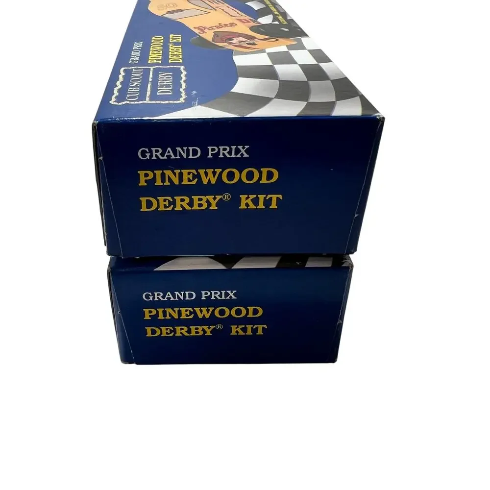 BSA CUB SCOUT Pinewood Derby Grand Prix Car Kits Lot 2 Sealed Wood Wheels Axles